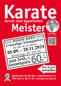 Schnupperkurs in Herbst 2024 bei Sportcenter Go-Me-Kan Karate in Düsseldorf